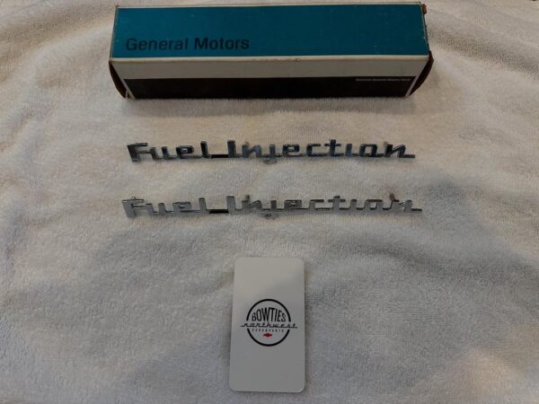 1957 Chevy Bel Air Fuel Injection Emblems – NOS in Box