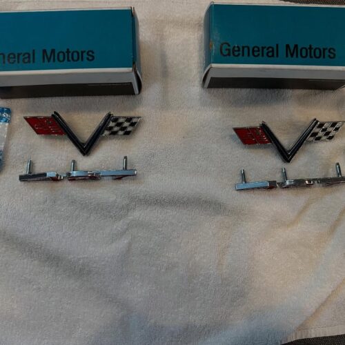 1967 Chevy Impala 427 Side Fender Emblems – NOS in Box