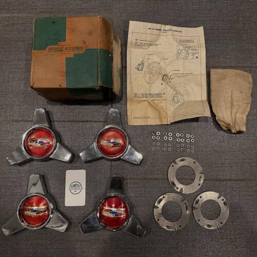 1957-1958 Chevy Bel Air/Impala NOS Hubcap Spinners – Mint in Box