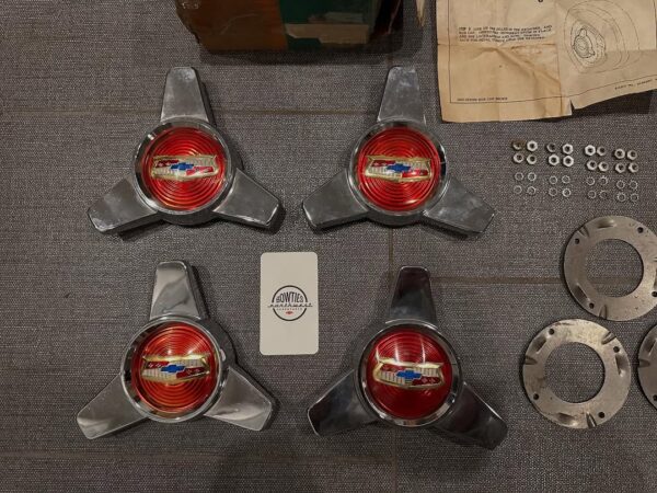 1957-1958 Chevy Bel Air/Impala NOS Hubcap Spinners – Mint in Box
