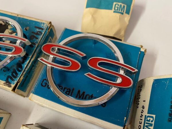 1964 Chevy Impala SS Emblems – NOS (New Old Stock) – In Original Box