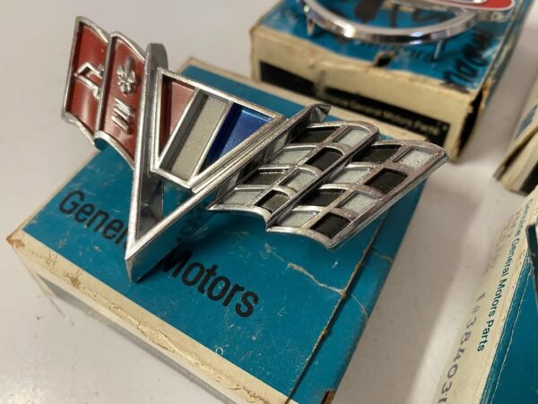 1964 Chevy Impala SS Emblems – NOS (New Old Stock) – In Original Box