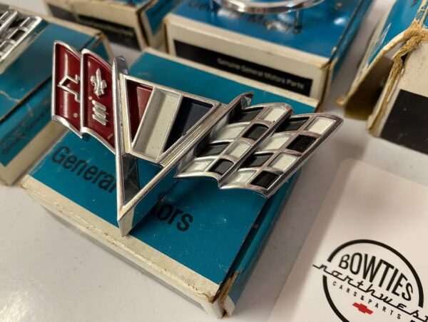 1964 Chevy Impala SS Emblems – NOS (New Old Stock) – In Original Box