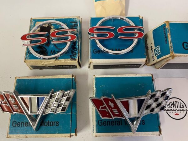 1964 Chevy Impala SS Emblems – NOS (New Old Stock) – In Original Box