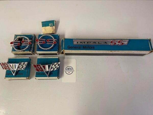1964 Chevy Impala SS Emblems – NOS (New Old Stock) – In Original Box