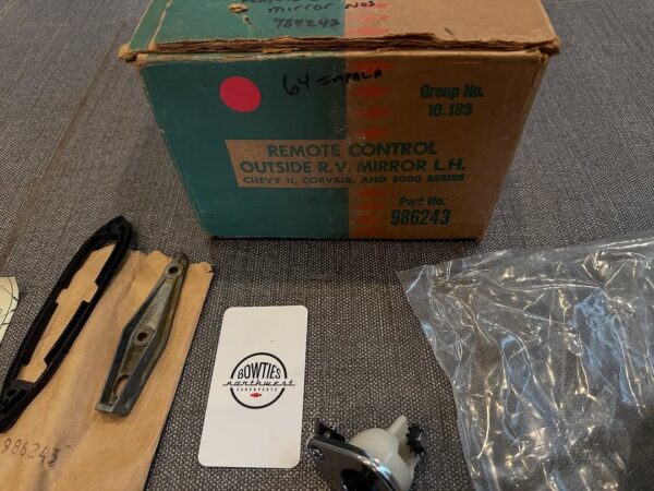 1964 Chevy Impala Remote Mirror (NOS, Complete Kit)