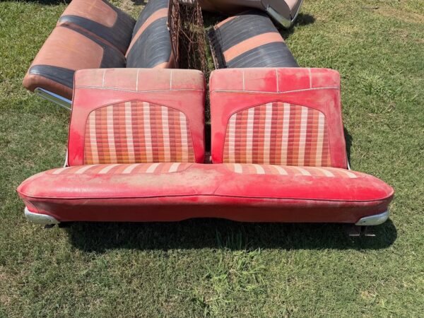 1959-1960 Chevy Impala Hardtop / Convertible Front Bench Seat & Rear Hardtop Seat – OEM Original | Complete Set