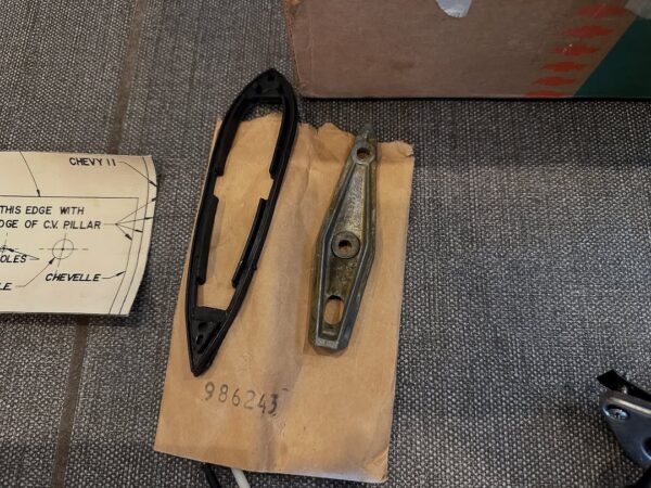 1964 Chevy Impala Remote Mirror (NOS, Complete Kit)